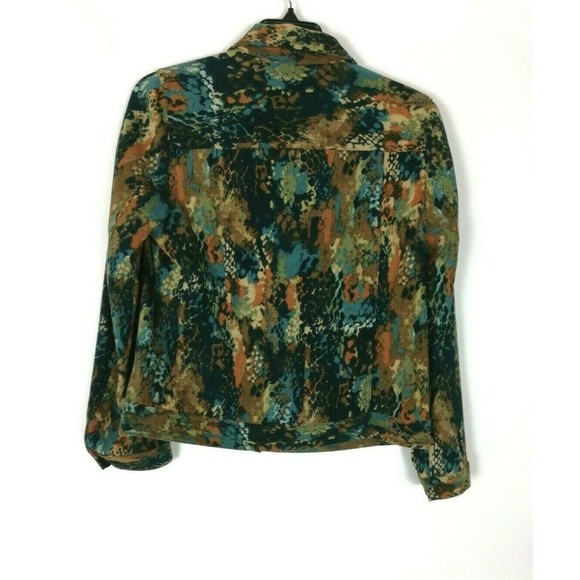 Petite Small Brown Blazer Animal Print Jacket - Picture 8 of 8